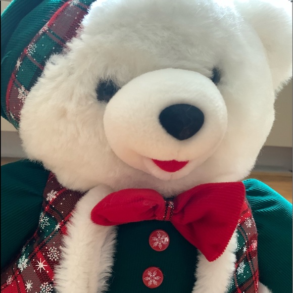 ♦️SOLD♦️VINTAGE 1994 CHRISTMAS SNOWFLAKE TEDDY BEAR 22” - Picture 8 of 11